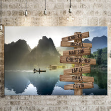 Load image into Gallery viewer, Mountain River Color Multi-Names Premium Canvas