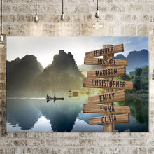 Load image into Gallery viewer, Mountain River Color Multi-Names Premium Canvas Poster