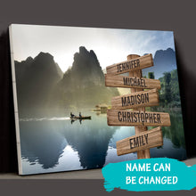 Load image into Gallery viewer, Mountain River Color Multi-Names Premium Canvas Poster