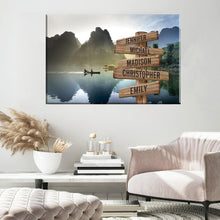 Load image into Gallery viewer, Mountain River Color Multi-Names Premium Canvas Poster