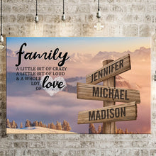Load image into Gallery viewer, Mountains and clouds Color A Little Whole Lot of Love Multi-Names Premium Canvas