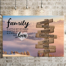 Load image into Gallery viewer, Mountains and clouds  Color A Little Whole Lot of Love Multi-Names Premium Canvas Poster