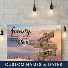 Load image into Gallery viewer, Mountains and clouds Color A Little Whole Lot of Love Multi-Names Premium Canvas