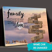 Load image into Gallery viewer, Mountains and clouds Color A Little Whole Lot of Love Multi-Names Premium Canvas