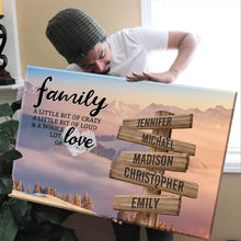 Load image into Gallery viewer, Mountains and clouds Color A Little Whole Lot of Love Multi-Names Premium Canvas