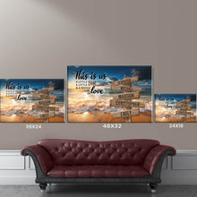 Load image into Gallery viewer, Ocean Sunset Color Personalized "THIS IS US" Multi-Names Premium Canvas Poster