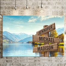 Load image into Gallery viewer, Riverside Scenery Color Multi-Names Premium Canvas Poster