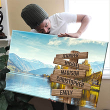 Load image into Gallery viewer, Riverside Scenery Color Multi-Names Premium Canvas