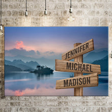 Load image into Gallery viewer, Riverside Sunset Color Multi-Names Premium Canvas