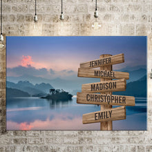 Load image into Gallery viewer, Riverside Sunset Color Multi-Names Premium Canvas Poster