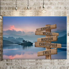 Load image into Gallery viewer, Riverside Sunset Color Multi-Names Premium Canvas