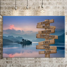 Load image into Gallery viewer, Riverside Sunset Color Multi-Names Premium Canvas