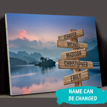 Load image into Gallery viewer, Riverside Sunset Color Multi-Names Premium Canvas