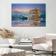 Load image into Gallery viewer, Riverside Sunset Color Multi-Names Premium Canvas