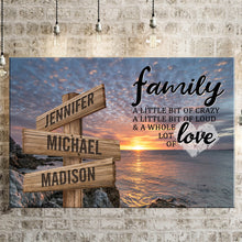 Load image into Gallery viewer, Sea Sunrises Color A Little Whole Lot of Love Multi-Names Premium Canvas Poster