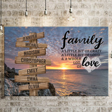 Load image into Gallery viewer, Sea Sunrises Color A Little Whole Lot of Love Multi-Names Premium Canvas Poster