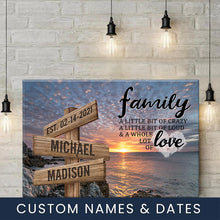 Load image into Gallery viewer, Sea Sunrises Color A Little Whole Lot of Love Multi-Names Premium Canvas