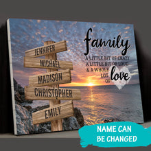 Load image into Gallery viewer, Sea Sunrises Color A Little Whole Lot of Love Multi-Names Premium Canvas