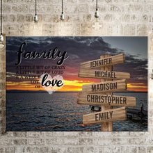 Load image into Gallery viewer, Seaside Dusk Color A Little Whole Lot of Love Multi-Names Premium Canvas Poster