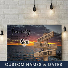 Load image into Gallery viewer, Seaside Dusk Color A Little Whole Lot of Love Multi-Names Premium Canvas Poster