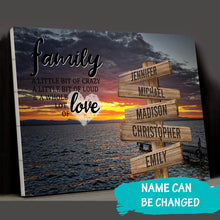 Load image into Gallery viewer, Seaside Dusk Color A Little Whole Lot of Love Multi-Names Premium Canvas