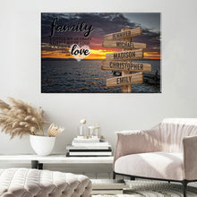 Load image into Gallery viewer, Seaside Dusk Color A Little Whole Lot of Love Multi-Names Premium Canvas