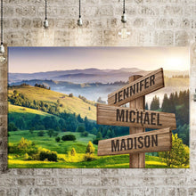 Load image into Gallery viewer, Summer Sunset Mountain Color Multi-Names Premium Canvas
