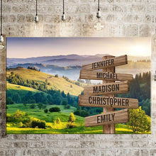 Load image into Gallery viewer, Summer Sunset Mountain Color Multi-Names Premium Canvas