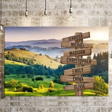 Load image into Gallery viewer, Summer Sunset Mountain Color Multi-Names Premium Canvas