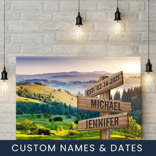 Load image into Gallery viewer, Summer Sunset Mountain Color Multi-Names Premium Canvas