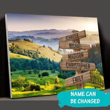 Load image into Gallery viewer, Summer Sunset Mountain Color Multi-Names Premium Canvas