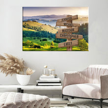 Load image into Gallery viewer, Summer Sunset Mountain Color Multi-Names Premium Canvas