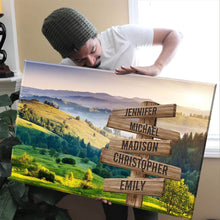 Load image into Gallery viewer, Summer Sunset Mountain Color Multi-Names Premium Canvas