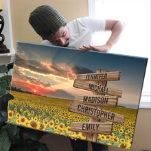 Load image into Gallery viewer, Sunflower Sunset Color Multi-Names Premium Canvas