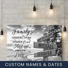 Load image into Gallery viewer, Beach Palm Tree A Whole Lot of Love Multi-Names Premium Canvas Poster