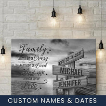 Load image into Gallery viewer, Coast Sunset A Whole Lot of Love Multi-Names Premium Canvas