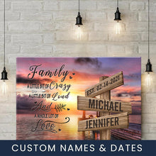 Load image into Gallery viewer, Coast Sunset Color A Whole Lot of Love Multi-Names Premium Canvas