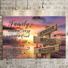 Load image into Gallery viewer, Coast Sunset Color A Whole Lot of Love Multi-Names Premium Canvas Poster