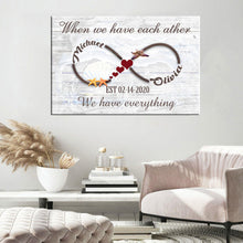 Load image into Gallery viewer, Infinity Anniversary Names Premium Canvas Poster