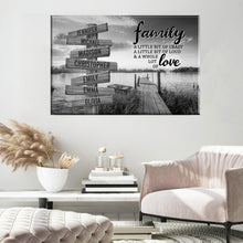 Load image into Gallery viewer, Lake Dock A Little Whole Lot of Love Multi-Names Premium Canvas