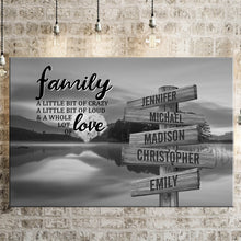 Load image into Gallery viewer, Lakeside Landscape A Little Whole Lot of Love Multi-Names Premium Canvas Poster