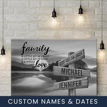 Load image into Gallery viewer, Lakeside Landscape A Little Whole Lot of Love Multi-Names Premium Canvas