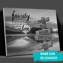 Load image into Gallery viewer, Lakeside Landscape A Little Whole Lot of Love Multi-Names Premium Canvas Poster