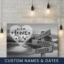 Load image into Gallery viewer, Lakeside Landscape All of Me Loves All of You Multi-Names Premium Canvas