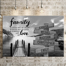 Load image into Gallery viewer, Lakeside Pier  A Little Whole Lot of Love Multi-Names Premium Canvas