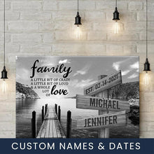 Load image into Gallery viewer, Lakeside Pier  A Little Whole Lot of Love Multi-Names Premium Canvas