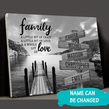Load image into Gallery viewer, Lakeside Pier  A Little Whole Lot of Love Multi-Names Premium Canvas