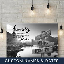 Load image into Gallery viewer, Mountain Creek A Little Whole Lot of Love Multi-Names Premium Canvas