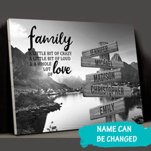 Load image into Gallery viewer, Mountain Creek A Little Whole Lot of Love Multi-Names Premium Canvas