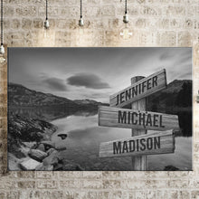 Load image into Gallery viewer, Mountain Lake Multi-Names Premium Canvas Poster